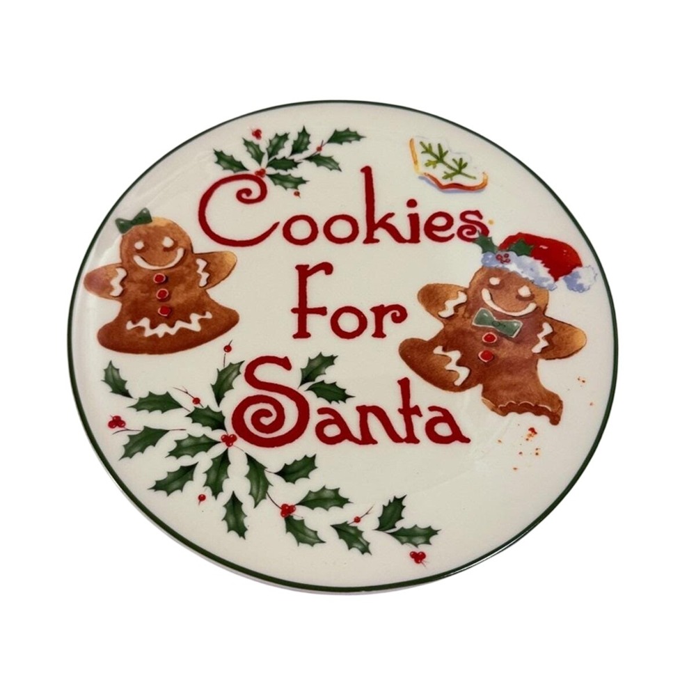 Lenox Cookies for Santa Porcelain Plate Holiday Christmas‎ Fine China Gold Trim